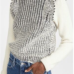 Women's Black and White Sweater